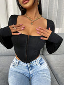 Camiseta Simples sexy manga comprida - Frete Grátis 🔥