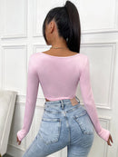 Camiseta Simples sexy manga comprida - Frete Grátis 🔥