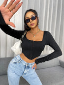 Camiseta Simples sexy manga comprida - Frete Grátis 🔥