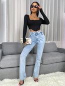 Camiseta Simples sexy manga comprida - Frete Grátis 🔥