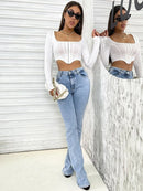 Camiseta Simples sexy manga comprida - Frete Grátis 🔥