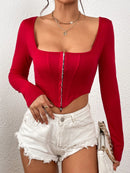 Camiseta Simples sexy manga comprida - Frete Grátis 🔥