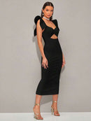 Vestido Sofistic Torção Fronta Acabamento Babado - Frete grátis 🔥