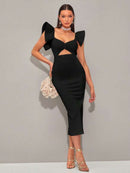 Vestido Sofistic Torção Fronta Acabamento Babado - Frete grátis 🔥