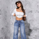 Camiseta Simples sexy manga comprida - Frete Grátis 🔥