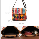 Bolsa Couro Luxo Detalhes Coloridos Genuíno | Frete Grátis 🔥