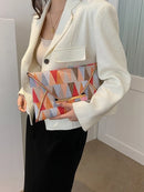 Bolsa Quadrada Padrão Geométrica | Frete Grátis 📦