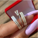 Par Aliança e Solitário | Caixa Veludo Compromisso Frete Grátis 🔥