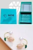 Brincos Rosa Flor Stud Verão Tulip Design Fabio