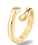 Anel Ajustável Abraço em Ouro - Frete Grátis 🔥