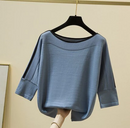 suéter de malha de manga curta