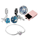 Kit Bora Viajar 3 Berloques + 1 Pulseira + Brinde