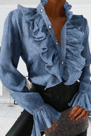 Camisa de mangas compridas com mangas compridas de mangas compridas