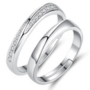 PAR DE ALIANÇAS CRAVEJADO - PRATA 925