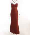 Pacote de festa europeu e americano Hip Dress sexy slim backless cintura slim sereia saia sling dress