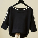 suéter de malha de manga curta